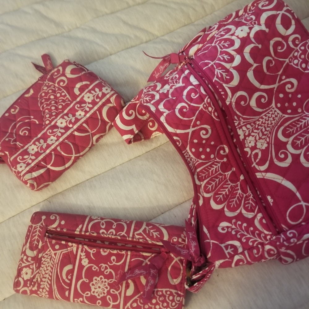 Vera Bradley 3 piece purse wallet and bag